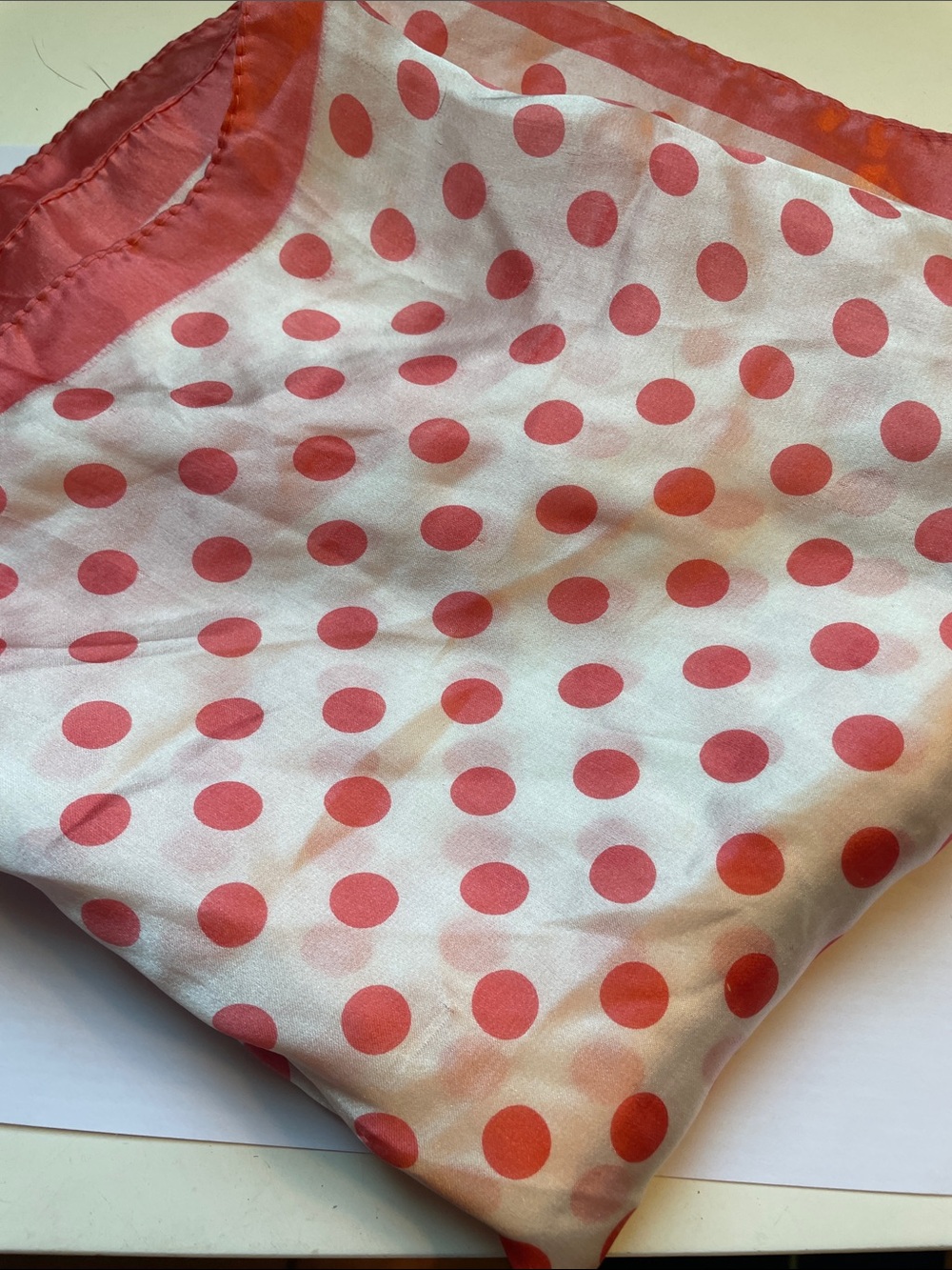 VTG SILK SCARF\WRAP POLKA DOTS - Picture 8 of 8